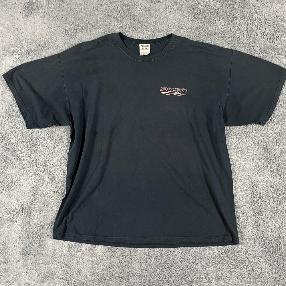 Biker Trash T-Shirt Mens 2XL Black Graphic Print Short Sleeve Crew Neck Pullover